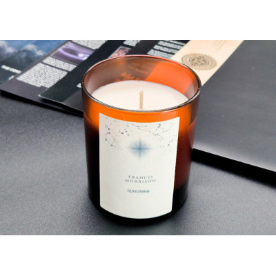 Scented candle with your personalised star details