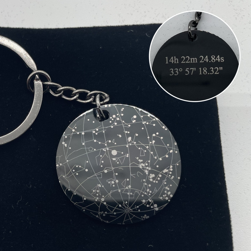 ’Black Night’ Personalised Keychain of Your Star in the Sky