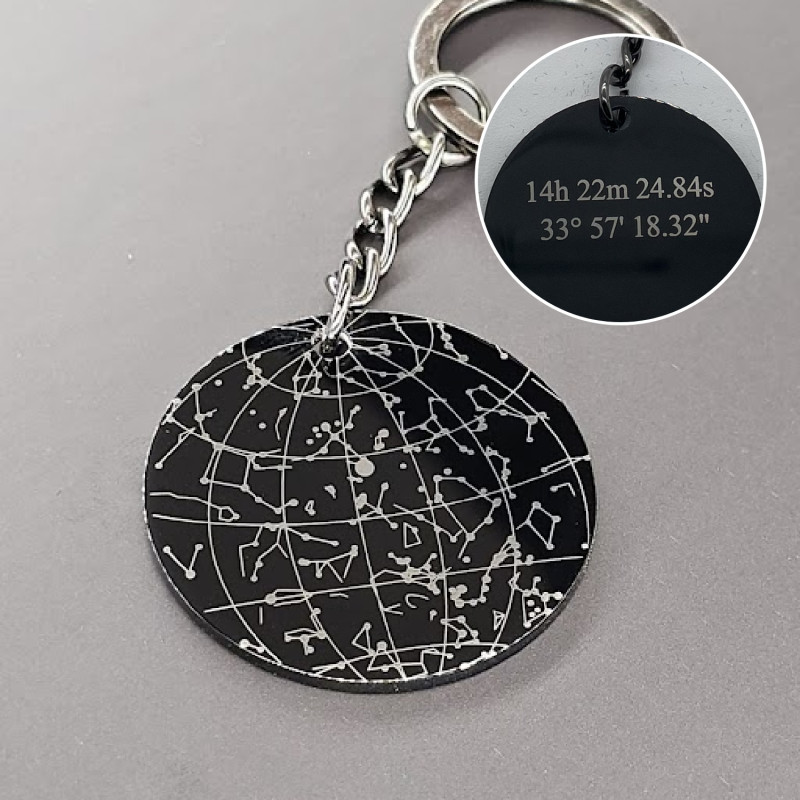 ’Black Night’ Personalised Keychain of Your Star in the Sky