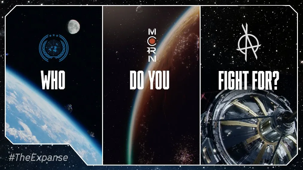 The Image shows the symbols of Earth, Mars, and the Belt