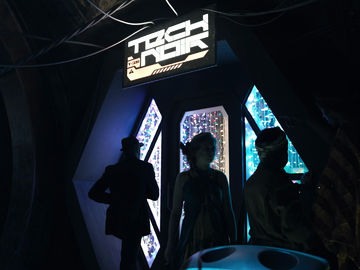 The Image shows the entrance to a bar called Tech Noir