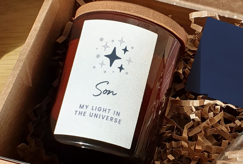 Son personalised candle