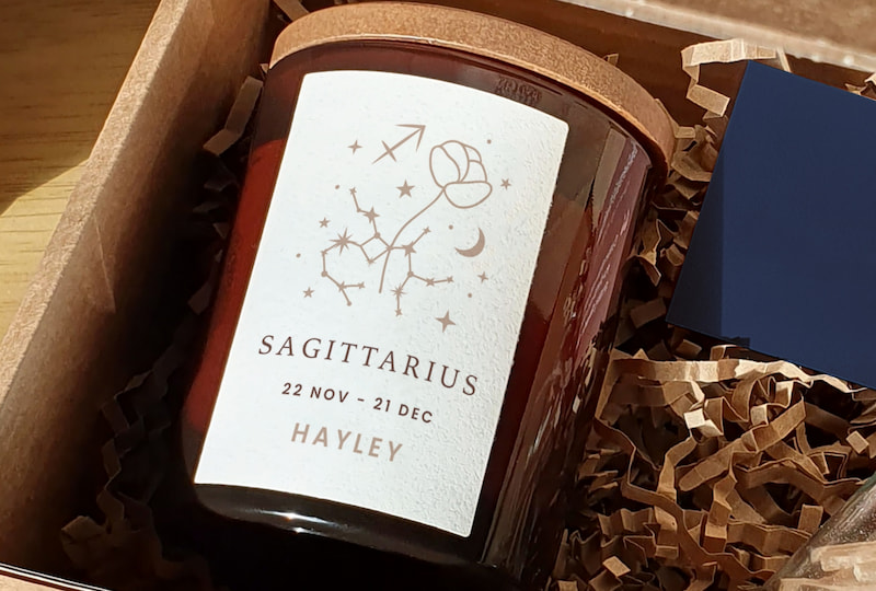 Sagittarius personalised candle
