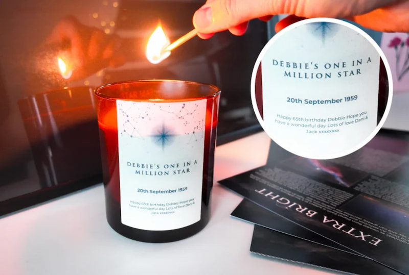 Starry Night Luxury Scented Candle with your Personalised Star Details